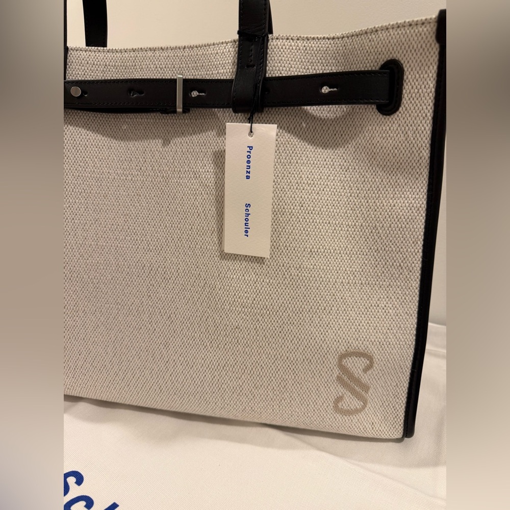 Proenza Schouler Cream and Black Tote Bag - Picture 4 of 11